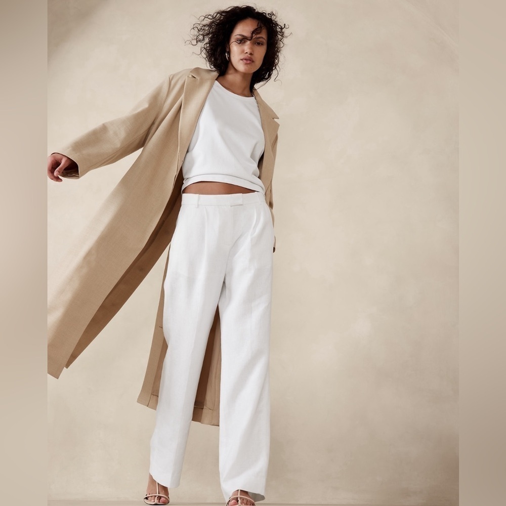 NWT Banana Republic Lina Straight Linen Pant Size 12.